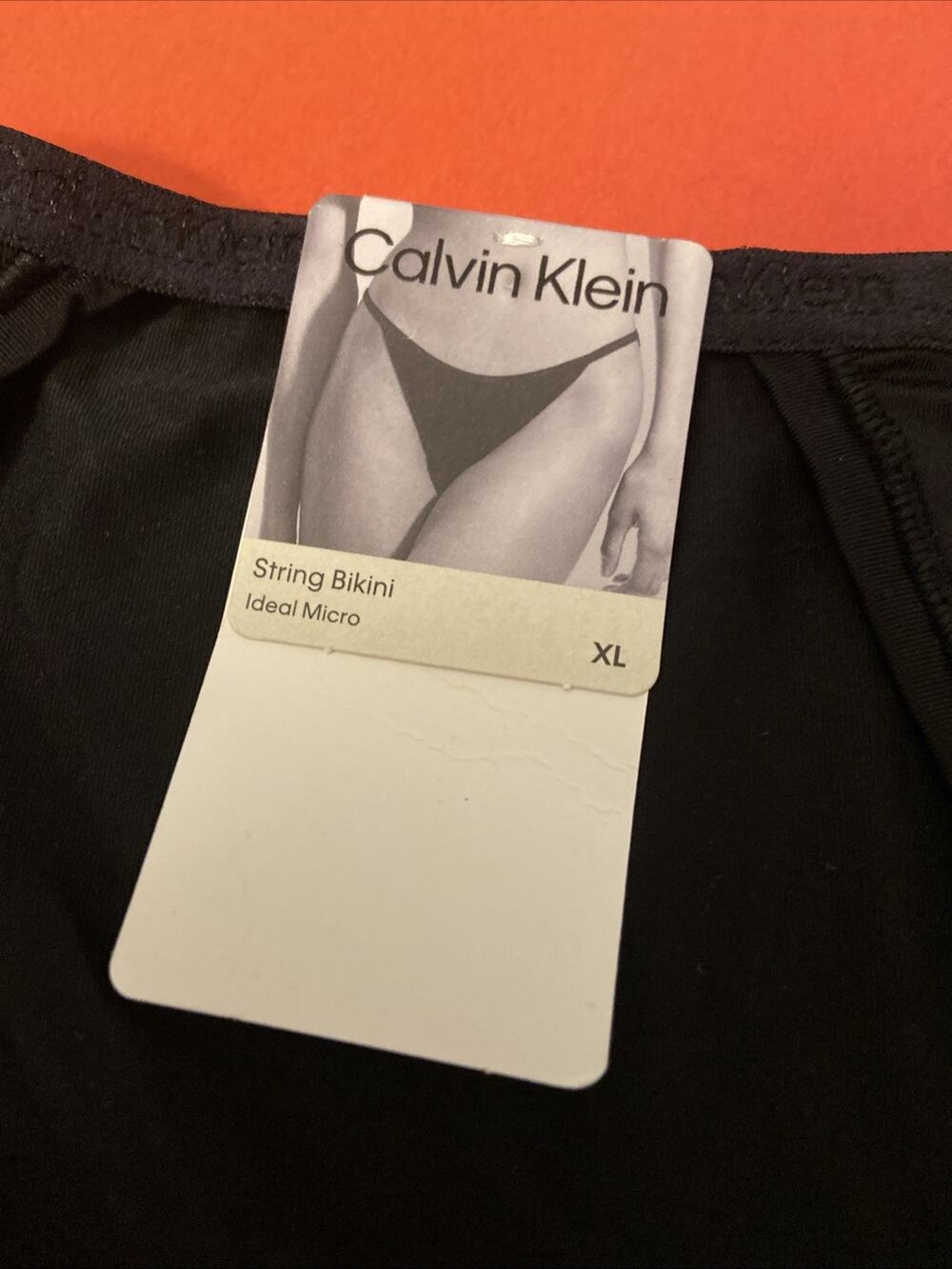NEW! Calvin Klein Black String Bikini Panties / X-LARGE / MSRP $18